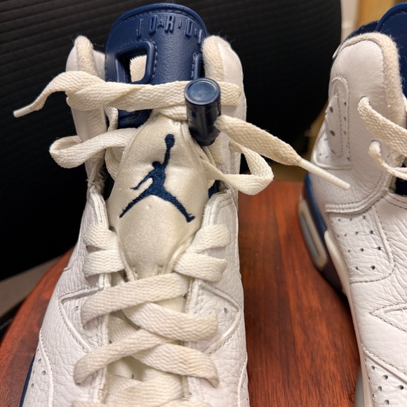 Air Jordan 6 retro " midnight navy" 2022 White/Blue Baskettball Shoe - Picture 10 of 13